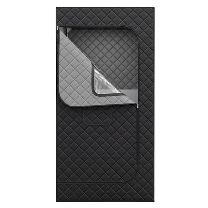 Portable Far Infrared Sauna Box for Home with Heated Foot Pad-Black