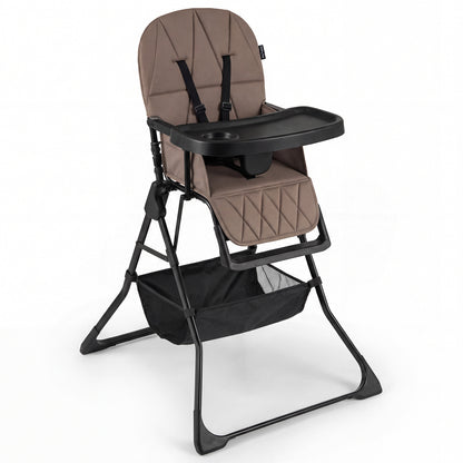Portable High Chair with 3-Level Adjustable Tray and Footrest-Coffee