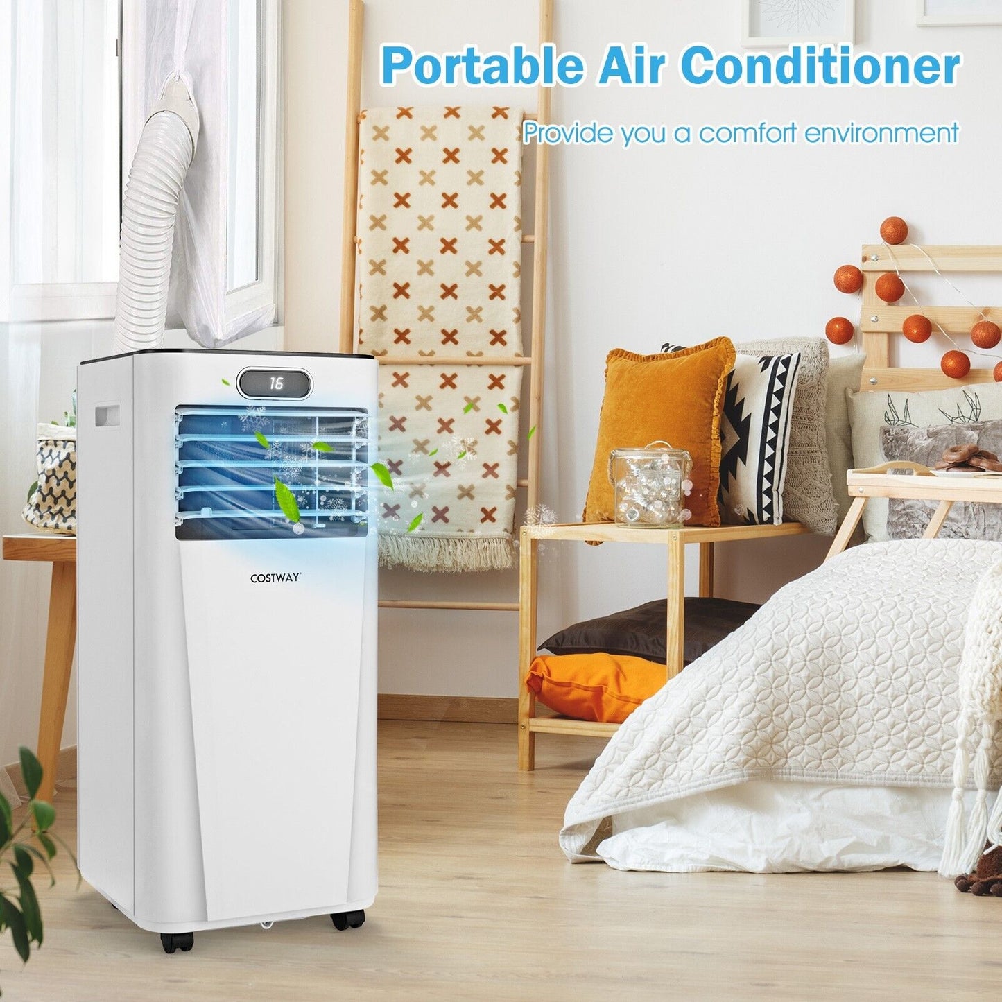 Portable 3-in-1 Air Conditioner with Remote Control and Sleep Mode-White