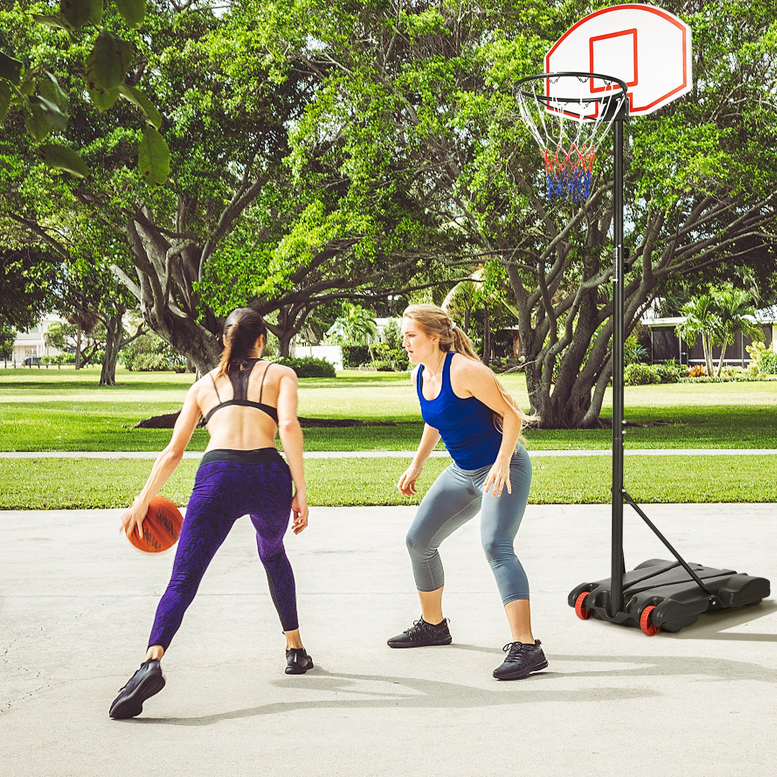 Portable Basketball Hoop with Wheels and 28" Backboard for Kids Youth Adults and Family