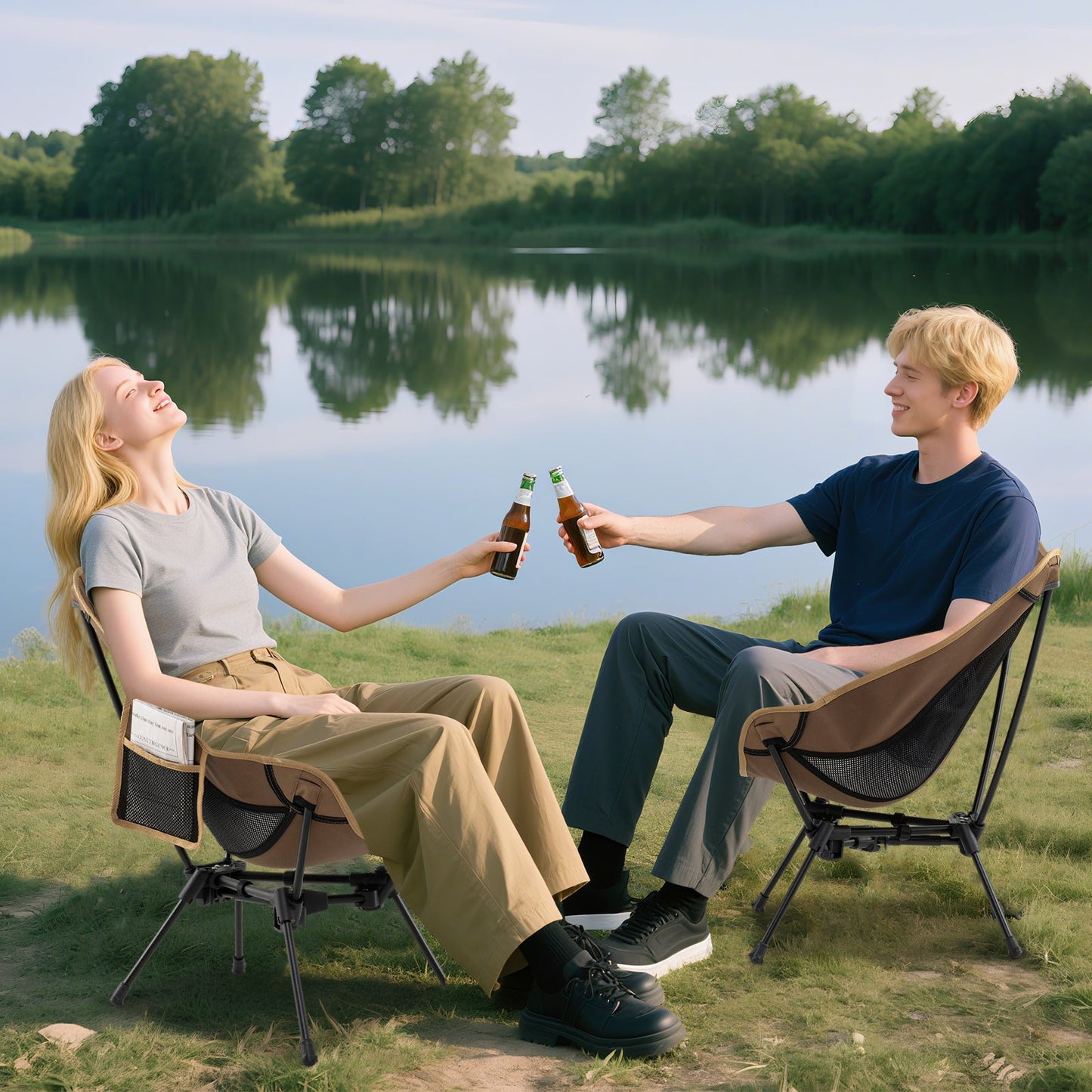 Portable Camping Chair Ultra-Lightweight Foldable Backpacking Chair-Coffee