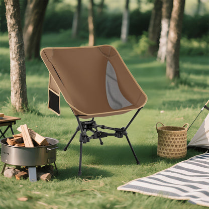 Portable Camping Chair Ultra-Lightweight Foldable Backpacking Chair-Coffee
