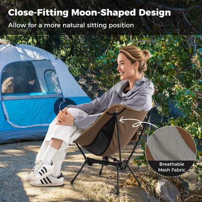 Portable Camping Chair Ultra-Lightweight Foldable Backpacking Chair-Coffee