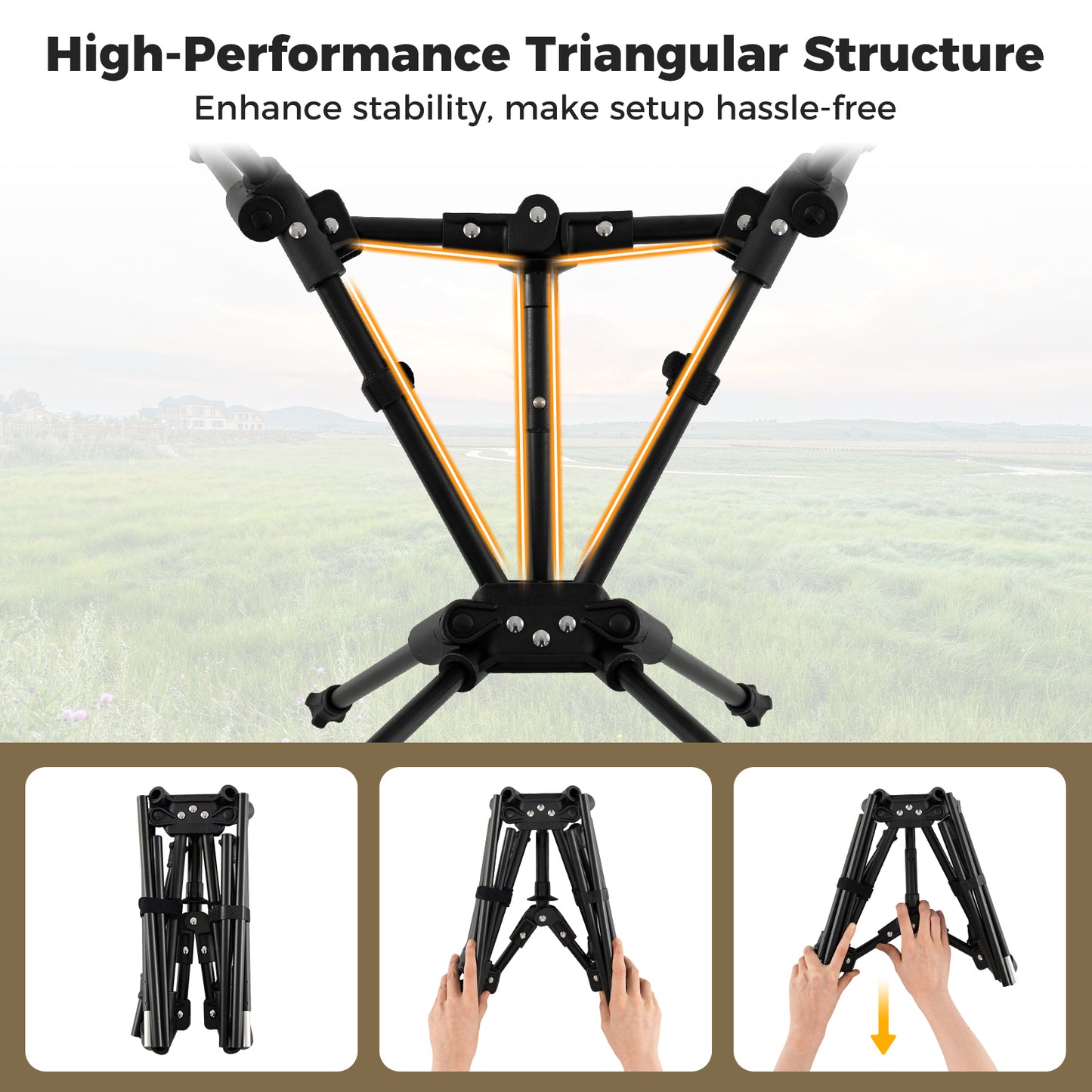Portable Camping Chair Ultra-Lightweight Foldable Backpacking Chair-Coffee