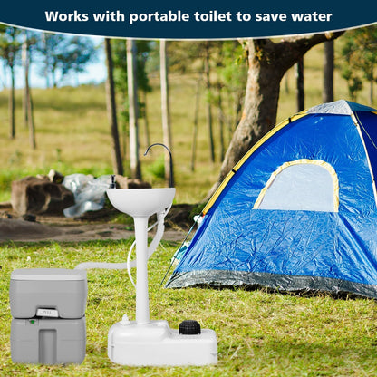 Portable Camping Sink with Rolling Wheels and Running Faucet