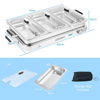 Portable Electric Buffet Server 2 in 1 Electric Warming Tray