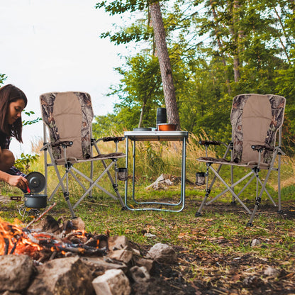 Portable Folding Camping Chair with Anti-Slip Feet, Cup Holder and Carrying Bag