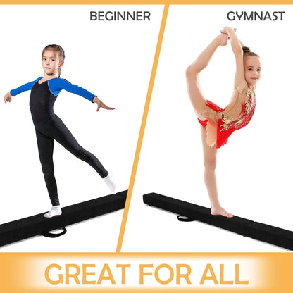Portable Folding Gymnastic Beam with Carrying Handles-Black