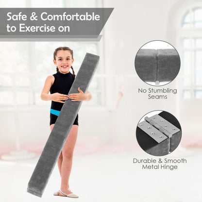 Portable Folding Gymnastic Beam with Carrying Handles-Grey