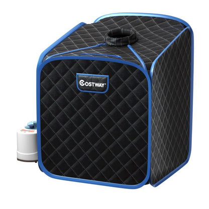 Portable Steam Sauna Spa Private Sauna Tent with Adjustable Temperature-Black