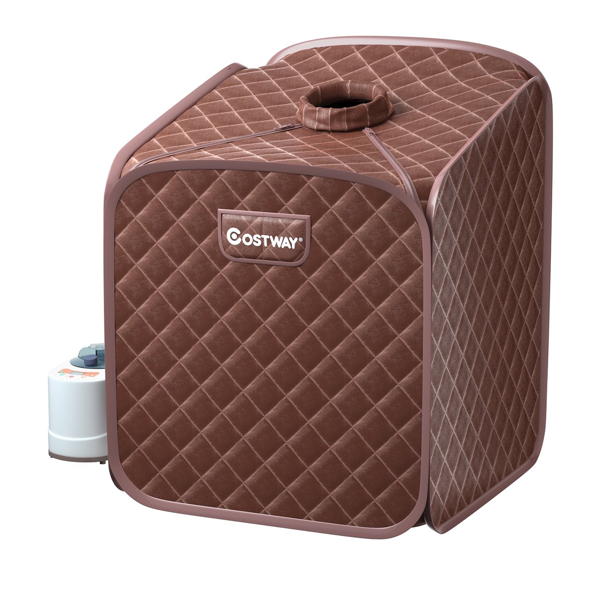 Portable Steam Sauna Spa Private Sauna Tent with Adjustable Temperature-Coffee