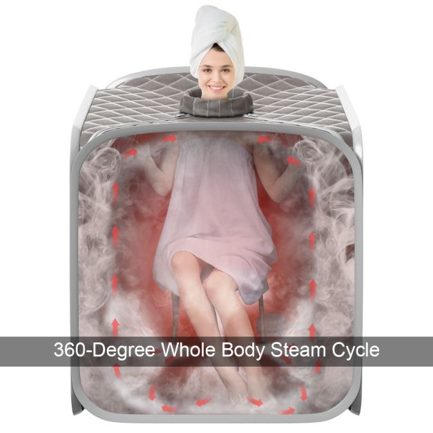 Portable Steam Sauna Spa Private Sauna Tent with Adjustable Temperature-Grey