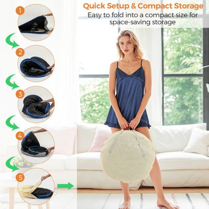 Portable Steam Sauna Tent with 1000W 3L Steam Generator and Chair-Black