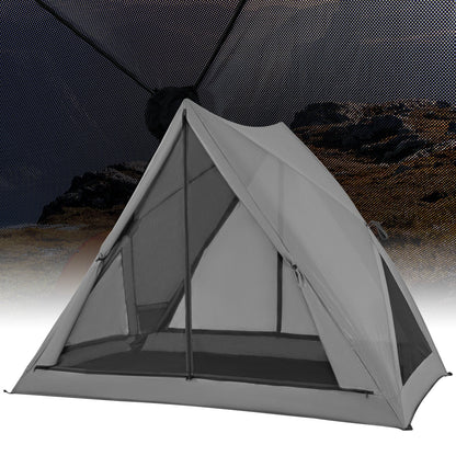 Pop-up Camping Tent with Carry Bag and Rainfly for 2-3 People-Grey