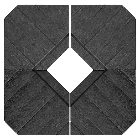 Outsunny Umbrella Weights for Cantilever Parasols, Set of 4 Heavy Duty Parasol Base Stand Weights, 80kg Sand or 60kg Water Filled, Black