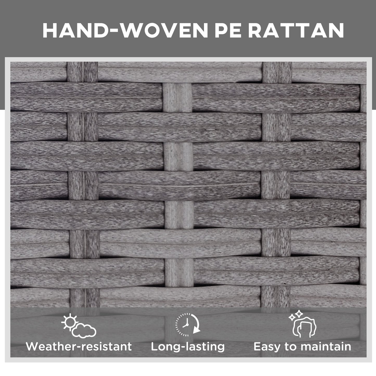 Outsunny Outdoor PE Rattan Leżak Zestaw 2, Wielopozycyjny Regulowany Pojedynczy Leżak Leżak z Wyjmowaną i Pralną Poduszką, Na Patio, Do Ogrodu, Jasnoszary