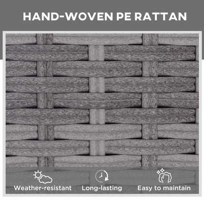 Outsunny Outdoor PE Rattan Leżak Zestaw 2, Wielopozycyjny Regulowany Pojedynczy Leżak Leżak z Wyjmowaną i Pralną Poduszką, Na Patio, Do Ogrodu, Jasnoszary