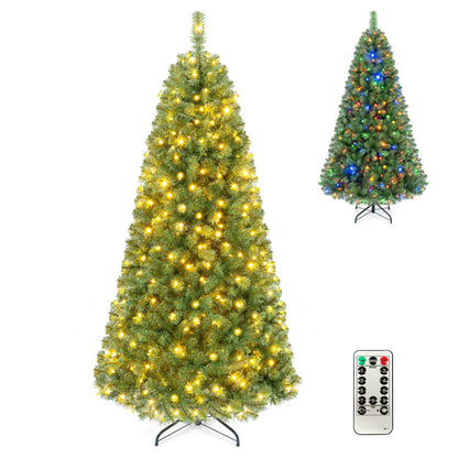 Pre-Lit Christmas Tree with 350 LED Lights & 9 Modes and Remote for Christmas-183 CM