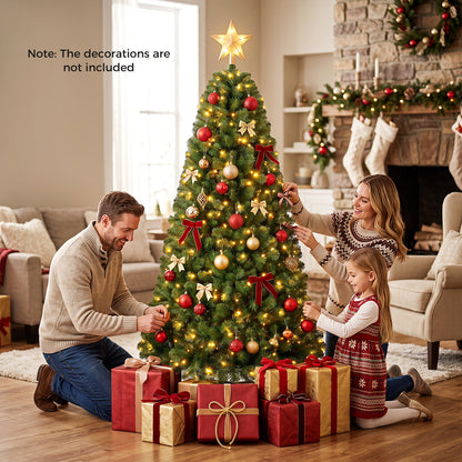 Pre-Lit Christmas Tree with 350 LED Lights & 9 Modes and Remote for Christmas-183 CM