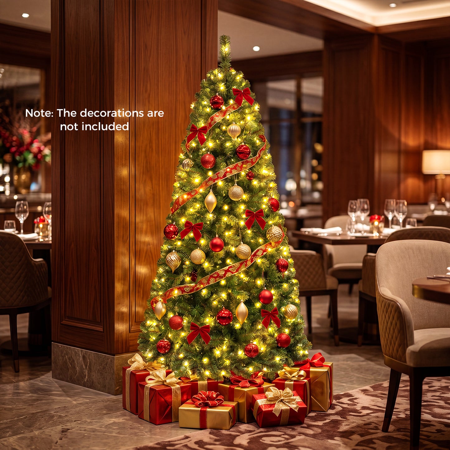 Pre-Lit Christmas Tree with 350 LED Lights & 9 Modes and Remote for Christmas-183 CM