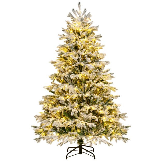 Pre-Lit Artificial Christmas Tree with PE PVC Branch Tips and Warm White LED Lights-6 ft