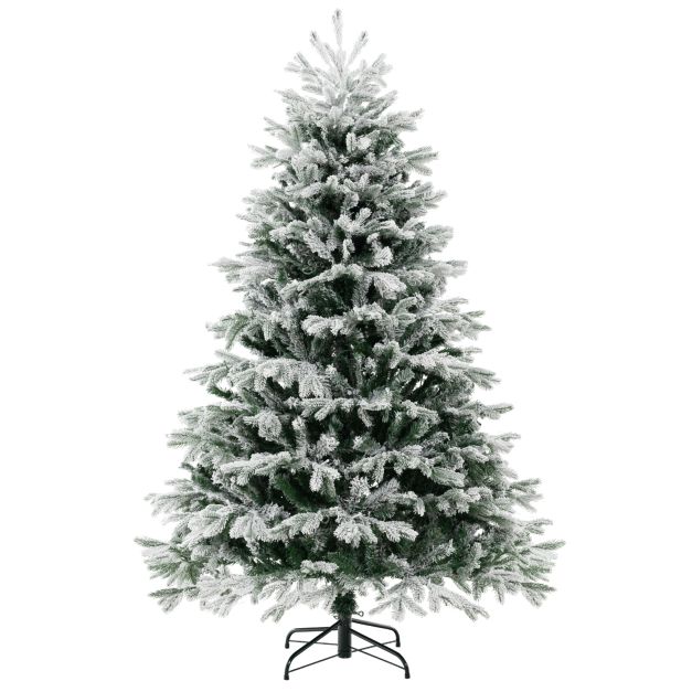 Pre-Lit Artificial Christmas Tree with PE PVC Branch Tips and Warm White LED Lights-6 ft