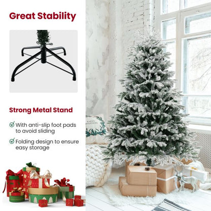 Pre-Lit Artificial Christmas Tree with PE PVC Branch Tips and Warm White LED Lights-6 ft