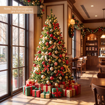 Pre-lit Christmas Tree with 1072 Branch Tips and 300 Multifunctional White and Multi-color RGB Lights-180 cm