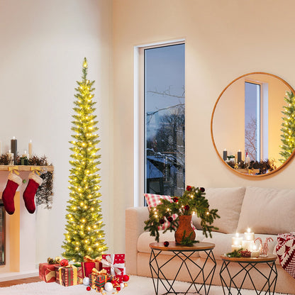 Pre-Lit Christmas Tree with Branch Tips and Warm White LED Lights-6FT