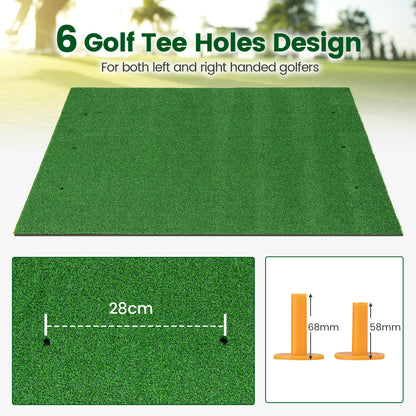 Premium Golf Practice Hitting Mat 3-In-1 with Synthetic Grass Turf-32 mm