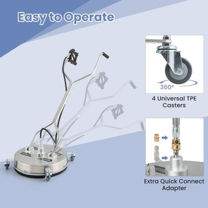 Pressure Washer Surface Cleaner with Casters Dual Handles