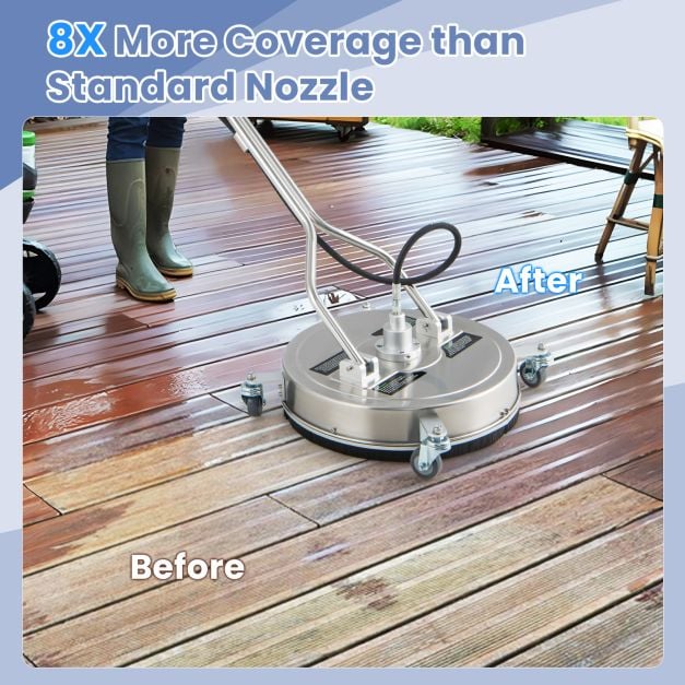 Pressure Washer Surface Cleaner with Casters Dual Handles