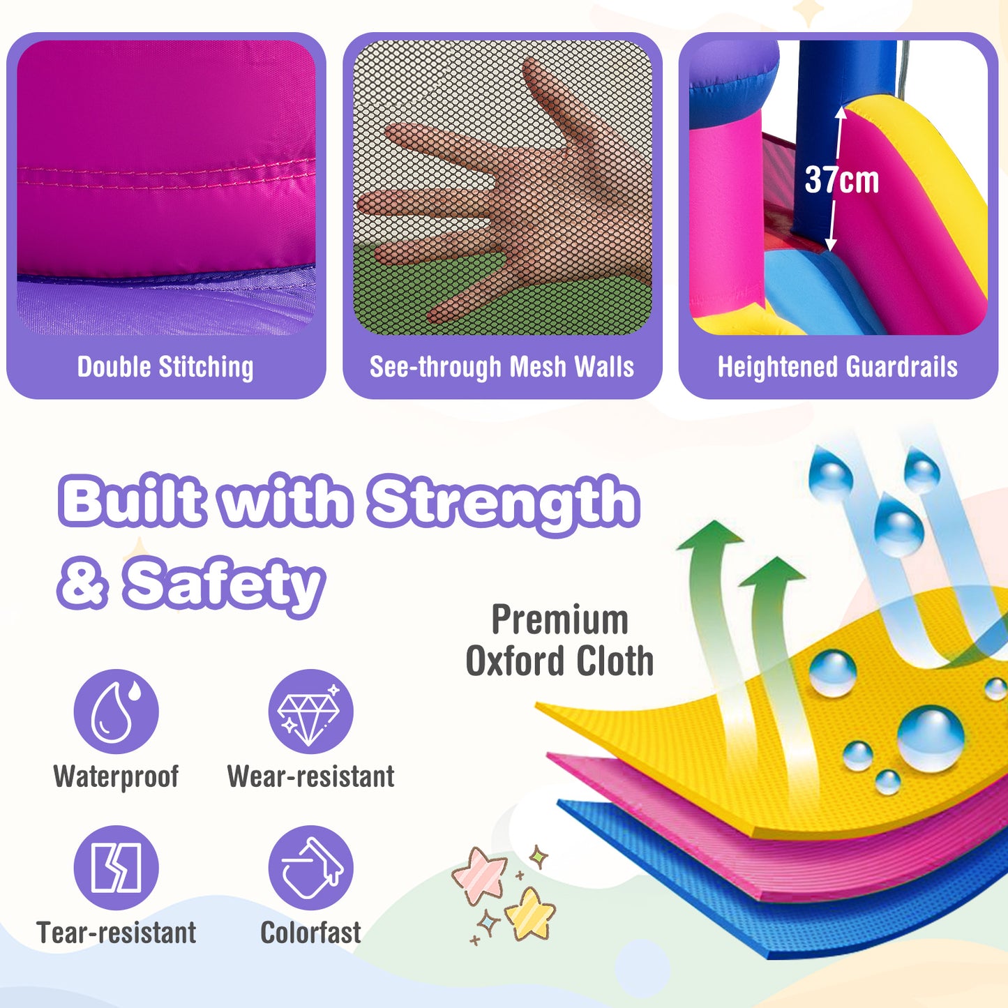 Princess Inflatable Water Slide with Long Slide and Splash Pool without Blower