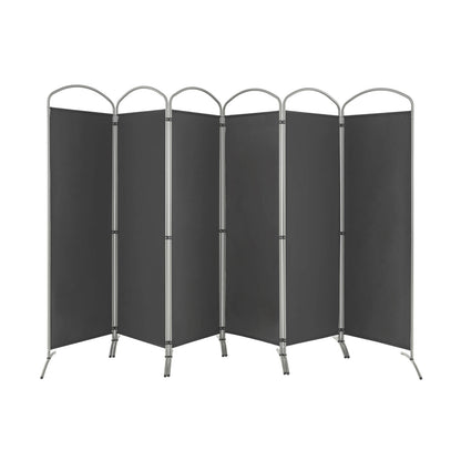 6 Panel Freestanding Folding Room Divider for Home Office-Grey