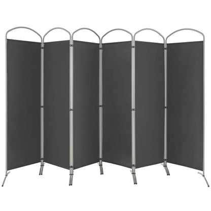 6 Panel Freestanding Folding Room Divider for Home Office-Grey