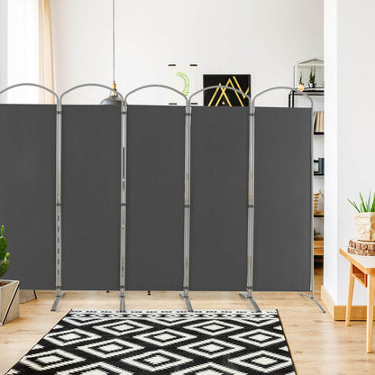 6 Panel Freestanding Folding Room Divider for Home Office-Grey
