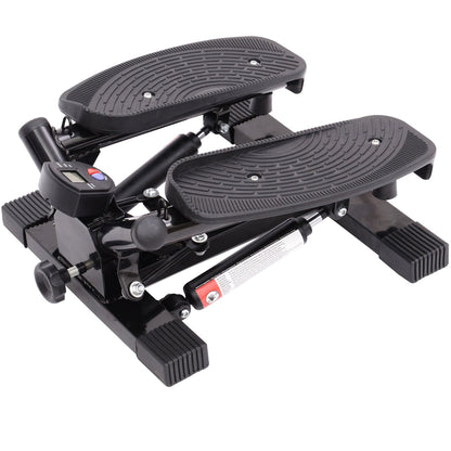 HOMCOM Mini Stepper Exercise Stepper Machine Legs Arms Thigh Toner Toning Machine Workout Training Fitness Stair Steps New Black