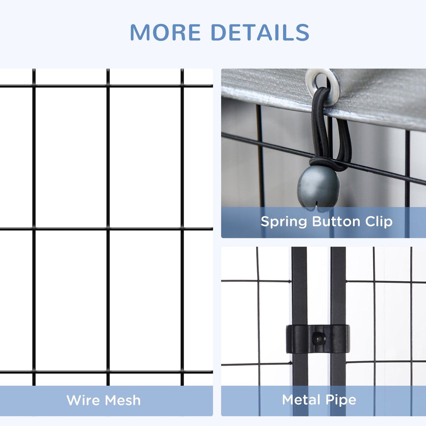 PawHut Outdoor Dog Kennel, Metal Playpen Fence Dog Run with UV-Resistant Canopy and Locks, for Small and Medium Dogs, 120 x 120 x 138cm