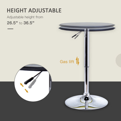 HOMCOM Round Bar Table, 360 Degree Swivel Counter Pub Table with Adjustable Height, for Kitchen, Cafe, Black