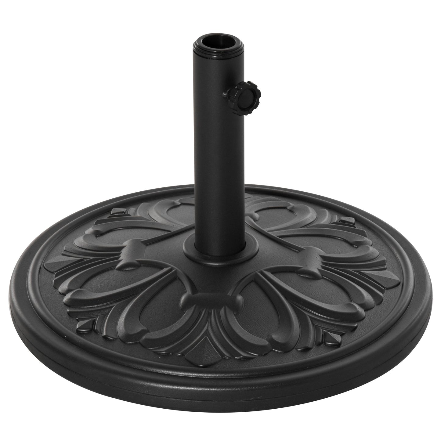 Outsunny 13kg Round Parasol Base Sun Umbrella Weight Stand Holder Patio Outdoor Garden, Black