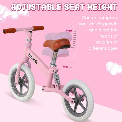 Toddler Balance Bike No Pedal Walk Training Pink