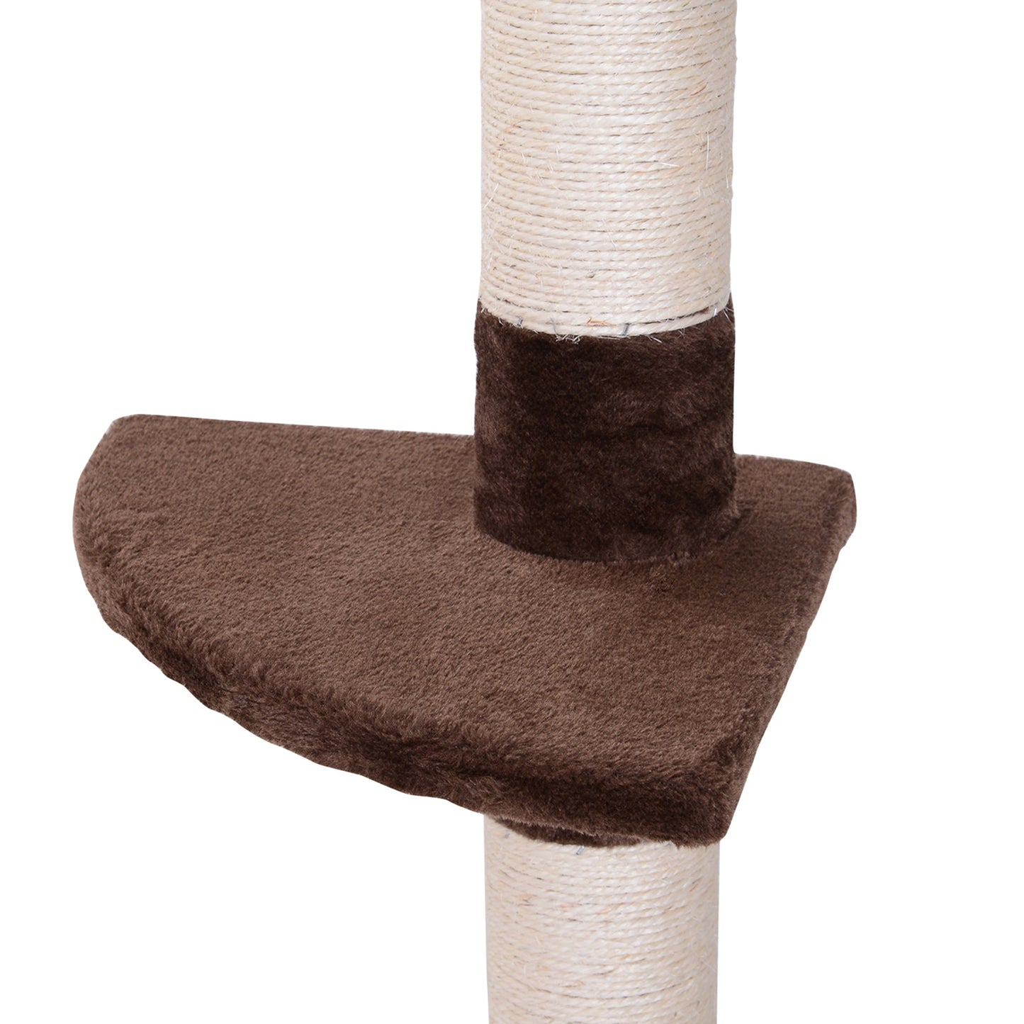 PawHut Floor to Ceiling Cat Tree for Indoor Cats 5-Tier Kitty Tower Climbing Activity Center Scratching Post Adjustable Height 230-260 cm Brown