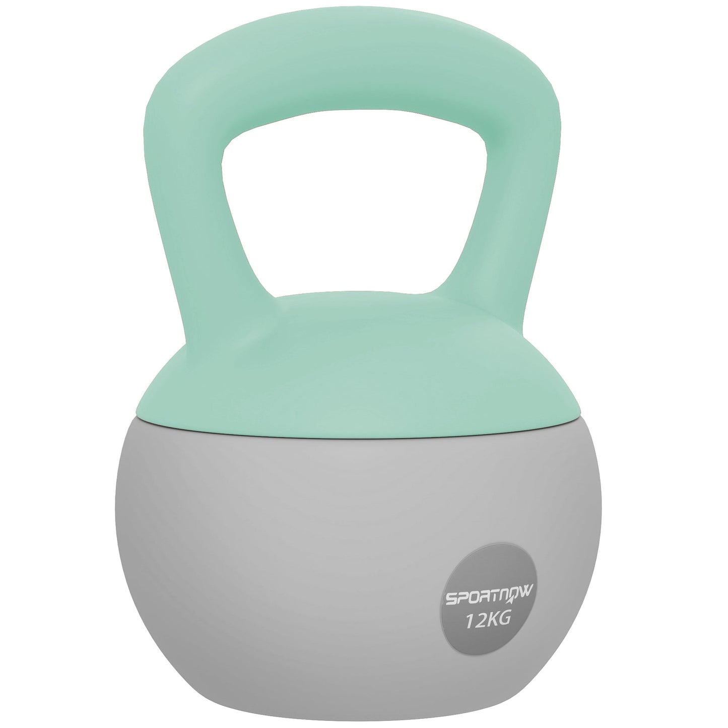 SPORTNOW 12KG Miękka odważnik Kettlebell, odważnik Kettlebell z uchwytem antypoślizgowym do domowej siłowni, podnoszenia ciężarów, treningu siłowego, zielony/szary