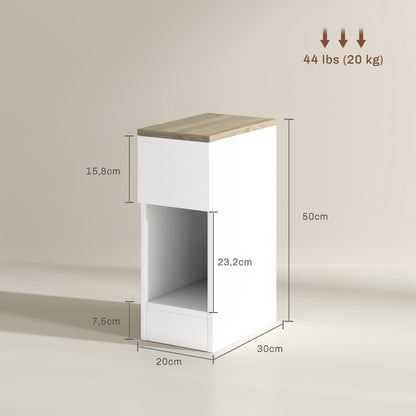 مجموعة من طاولتين تخزين عصريتين بجانب السرير من هومكوم - باللون الأبيض