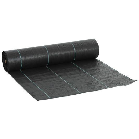 Outsunny 2m x 90m Weed Control Membrane, wytrzymała tkanina barierowa do zwalczania chwastów, 90gsm okrywa gruntowa na patio, do ogrodu, klombów, do kształtowania krajobrazu