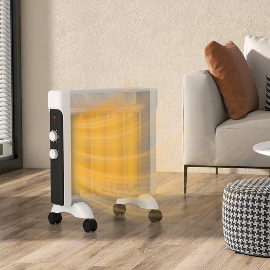 HOMCOM 2kW Electric Heater, 10-45_ Temperature - White