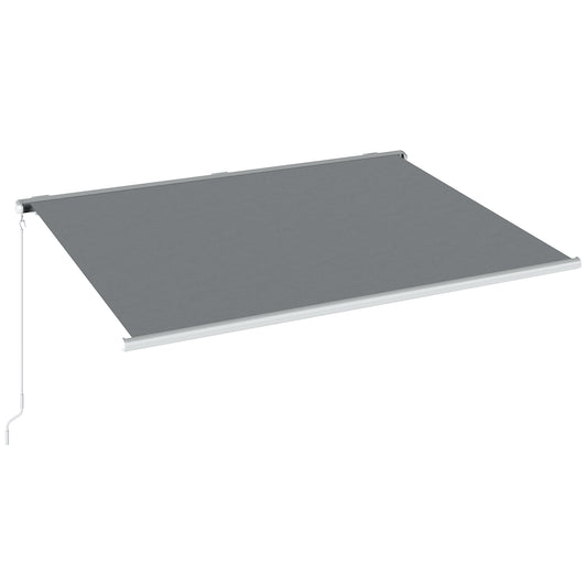 Outsunny Full Cassette Electric/Manual Retractable Awning in Grey