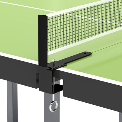 HOMCOM 6ft 182cm Mini Table Tennis Table Folding Ping Pong Table with Net Multi-Use Table for Indoor Outdoor Game, Green