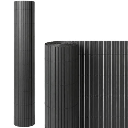 Outsunny 2Pcs Plastic Privacy Screening Fence, 1m x 3 m Waterproof Windbreak Fence, Dark Grey