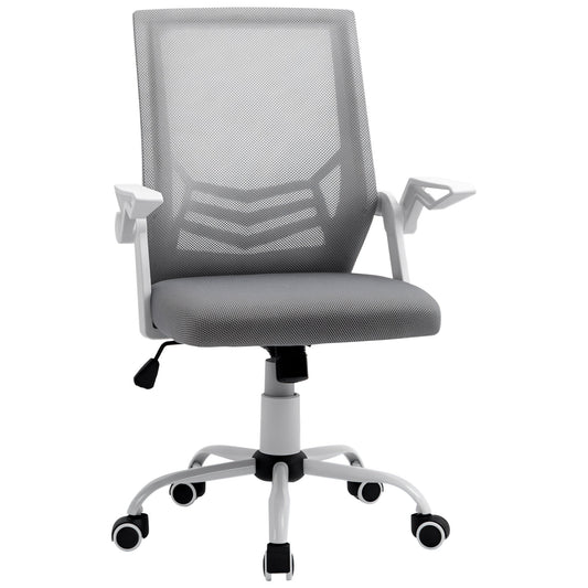 Fotel biurowy Vinsetto, ergonomiczny fotel biurowy, fotel komputerowy dla kadry kierowniczej z podłokietnikiem odchylanym o 90° i podparciem lędźwiowym, regulowana wysokość do domu/biura, szary